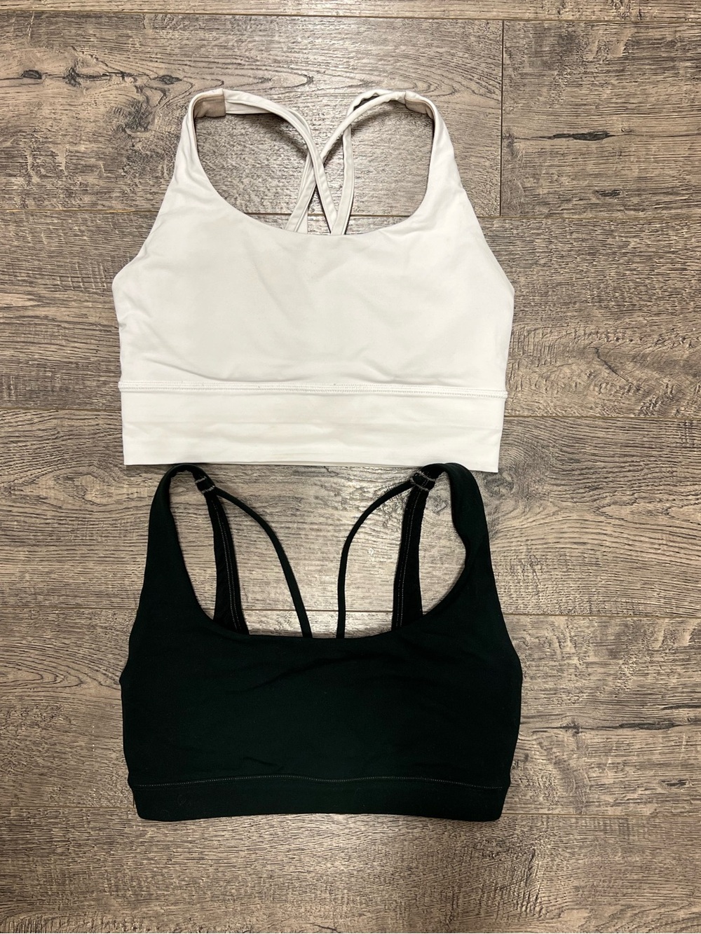 lululemon athletica Strappy Back Sports Bras — White & Black